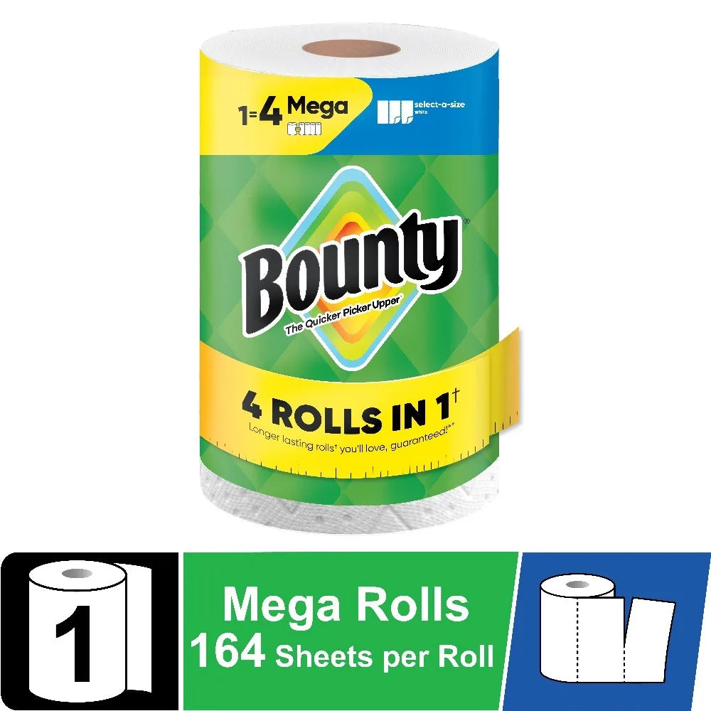 Bounty Select-A-Size Paper Towels — 1 Mega Roll (164 Sheets)